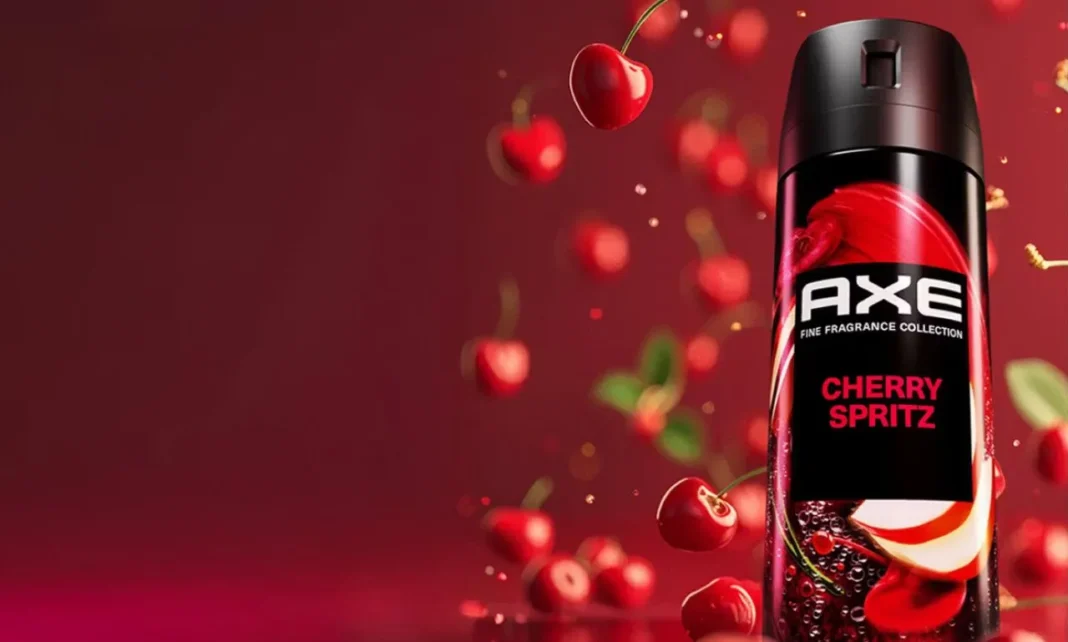 The Axe Gen Z fragrance strategy Axe Gen Z fragrance strategy displayed with Fine Fragrance Collection products including Cherry Spritz